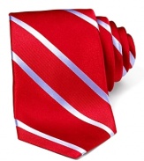 A smooth satin tie with refined stripes.