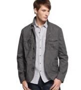 Add this military detailed jacket from Kenneth Cole to your arsenal of casual cool.