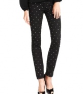 MICHAEL Michael Kors blings out these petite black wash jeans with flashy gold studs -- perfect for a night out!