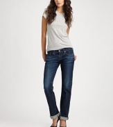 Renew your off-duty wardrobe in these crisp boyfriend jeans with a subtly faded rinse and relaxed fit. THE FITMedium rise, about 7½Inseam, about 33THE DETAILSZip flyFive-pocket style70% cotton/28% Lyocell/2% polyurethaneMachine washMade in USA of imported fabricModel shown is 5'11 (178cm) wearing US size 4.