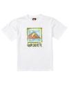 Get colorful. Brighten up his everyday style subtly with this graphic t-shirt from Quiksilver.