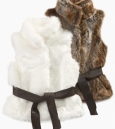 Cuddly and cute, this faux-fur vest from Epic Threads adds a fashionable and warm touch to any outfit.