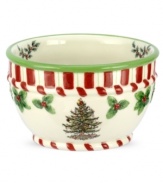 Christmas couldn't be sweeter with Spode's Christmas Tree Peppermint oval bowl. An iconic holiday favorite trimmed in candy stripes makes already-delicious meals especially irresistible.