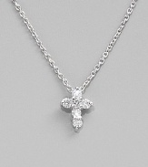 From the Tiny Treasures Collection. Demure in size but not in sparkle, a graceful cross hangs from a chain of 18k white gold. Diamonds, 0.11 tcw 18k white gold Chain length, about 16 Pendant length, about ¼ Lobster clasp Made in Italy