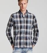 Dress up your denim with this boldly checked shirt from Diesel.