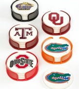 Say cheers and cheer on your alma mater with Thirstystone Collegiate drink coasters. This smart design soaks up spills and condensation to keep your table ring- and drip-free at football parties, reunions and more.