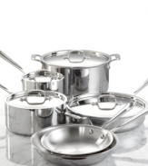 A dazzling cookware collection for seasoned gourmets who want to add a little spark to their culinary creativity. All-Clad's dedication to top-quality cookware is apparent in the durable mirror-polished 18/10 stainless steel construction and use of cooking highly heat conducive surfaces that don't react with food, so you get exactly the flavors you want. Lifetime limited warranty.