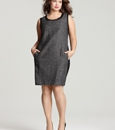 DKNYC Plus Size Tweed and Ponte Dress