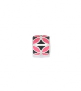 The four-petaled flower in pink and black enamel pops on this sterling silver bead. Donatella is a playful collection of charm bracelets and necklaces that can be personalized to suit your style! Available exclusively at Macy's.