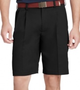 Double pleat shorts by Izod is made from cotton for all day breathability and comfort.