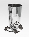 A stunning vase inspired in the forms and textures of nature, crafted with an artisan's eye from hammered stainless steel and blackened nickel-plated metal by one of America's premier metalwork artists. From the Black Orchid Collection10 highHand washImported