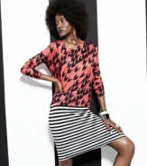 With graphic black & white stripes, this Tee by Big Star skirt is perfect for a mixed-print look!