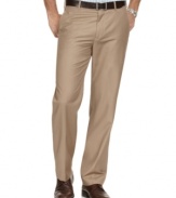 Start climbing the corporate ladder in these streamlined, flat-front pants from Tasso Elba.