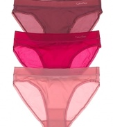 Calvin Klein's lightweight bikini with signature logo detail gets an update in new fashion colors!