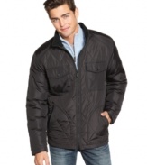 Sleek quilted microfiber provides fail-proof and water-proof style in this essential jacket from Buffalo Jeans.