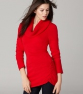 This must-have cowlneck sweater from Calvin Klein Jeans features a sleek silhouette with a cozy cowl neckline. Pair it with jeans or leggings for the easiest look of the season! (Clearance)