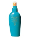 Shiseido Refreshing Sun Protection Spray SPF 16. This light, refreshing spray protects body, hair and scalp from harmful UVA/UVB rays, with no sensation of stickiness or heaviness. A unique spray mechanism facilitates ease of application, as it sprays even when held upside-down. Dual Sun Protection System offers optimal broad spectrum protection against both UVA and UVB rays in a light and refreshing formula. Vitamin E derivative offers antioxidant benefits. Very water-resistant. PABA-free. Recommended by the Skin Cancer Foundation as an effective UV sunscreen.Make suncare a part of your daily skincare regimen.