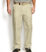 A classic linen pant is ideal for your spring look.  Keep it light with this pair from Nautica.