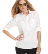 Add safari style to your spring wardrobe with this MICHAEL Michael Kors utility blouse -- perfect for a chic weekend look!