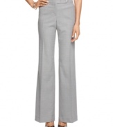 With a contoured fit through the hips, these wide leg pants by Calvin Klein are a stylish workday option.