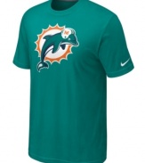 Go big! Display your love for the Miami Dolphins loud and proud in this oversized-logo t-shirt from Nike.