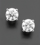 Make a standout statement in these shiny-bright sparklers. A timeless design highlights round-cut diamonds (3/4 ct. t.w.) in a 14k white gold prong setting. Approximate diameter: 4-1/2 mm.