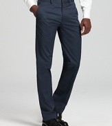 Great for work or play. these deep blue modern cut pants from Theory can transition easily from day to night.