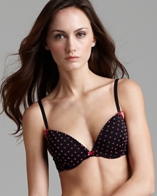 We're in love with this flocked heart plunge bra from Betsey Johnson.