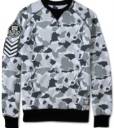 Join the army of style with this camo printed Rocawear sweatshirt.