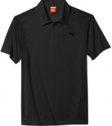 Don't let them see you sweat! Keep your cool with polo golf shirts from Puma, featuring moisture management for comfort. This golf shirt is sure to give you the confidence you need to get your ace in the hole.