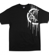 Chillax in a comfortable short sleeve t-shirt by Metal Mulisha with a graphic front and back.