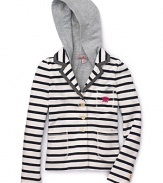 Juicy Couture Girls' Stripe French Terry Blazer - Sizes 7-14