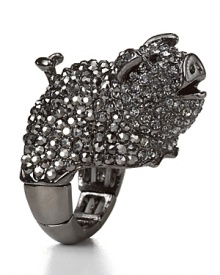 Give your favorite outfits a playful spin with this pig-shaped cocktail ring from Aqua. This crystal-embellished style lives to ham it up.