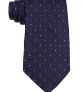 Take an outside of the box approach to business style with the pop of this quilted tie from Club Room.