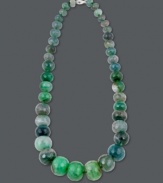 Startling in green. Avalonia Road's Brasilian-inspired style is party perfect with its vibrant green-colored fire agate beads (138-1/3 ct. t.w.), and chic, graduated design. Approximate length: 21 inches.