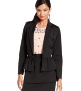 A ruffled peplum hem adds serious style to this Bar III blazer -- perfect for an on-trend office look!