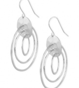 Robert Lee Morris rounds out its earrings selection with this pair. Crafted from silver-tone mixed metal, three orbitals make going in circles a fun experience. Approximate drop: 2-1/5 inches.