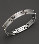 Bright 18K gold enhances the gleam of sterling silver. By Dolan & Bullock. From the Stainless Steel and 18k Collection.