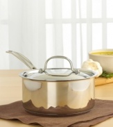 The perfect complement to a pasta, fish and meat, sauces are an important part of any gourmet meal. This classic saucepan does it right with mirror-finished 18/4 stainless steel construction and an aluminum base that ensures quick and even heating. The riveted stainless steel Cool Grip handle keeps the heat at bay for easy lifting and pouring. Lifetime warranty.