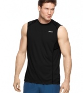 Get back in the game with the top-notch performance capabilities of this sleeveless tee from Asics.