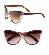 Retro acetate cat's-eye sunglasses get a glam update with a crossover butterfly shaped frame. Available in brown violet with violet gradient lens.Signature T logo temples100% UV protectionMade in Italy