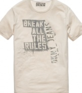 You make 'em, so you can break 'em. Rule casual style with this graphic t-shirt from DKNY.