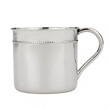 It's beads all around-a lovely embellishment on this beautiful, sterling silver cup! Easy-grip, curved handle. An heirloom-quality gift to be cherished. 6-oz. capacity.