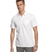 Earn you stripes with this polished polo shirt from Calvin Klein.