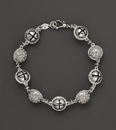 Inspired by Zen philosophy, this intricately detailed sterling silver bracelet from Paul Morelli softly jingles with meditation bells.