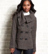 Preppy, sophisticated and artfully designed, this wool-blend coat from Dollhouse caters to your love of interesting details!