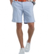 With classic, flat-front styling, these oxford short from Izod are the perfect companion to any casual shirt.