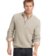 Go classy with cable and this 1/4-zip sweater from Izod.