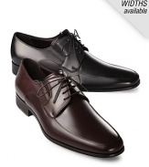 An icon of fashionable prominence, these Bruno Magli dress shoes are made of luxe Italian leather. Lace-up oxfords with elastic inserts for comfortable movement. Fine topstitching details.