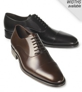 Fine, lace up loafers with stitched detail across the front cap, rounded toe. Italian leather heel with slight heel.